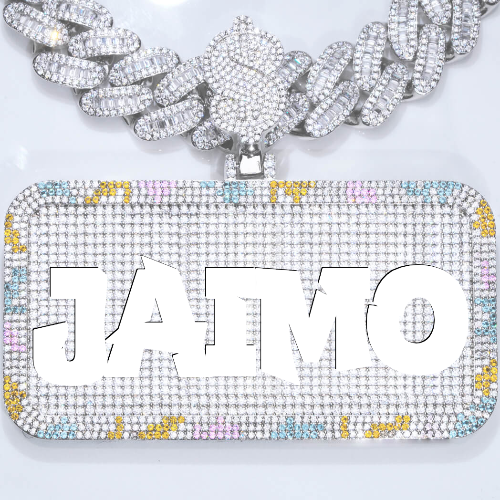 CUSTOM LETTER NECKLACE 3D COLORFUL SQUARE