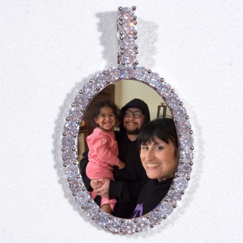Large 3D Oval Custom Picture Pendant