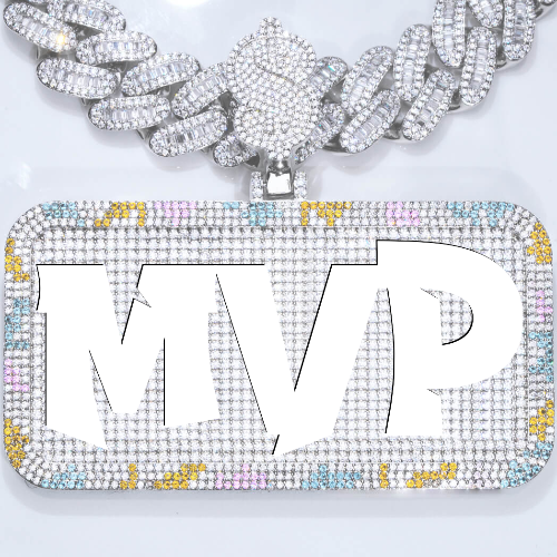 CUSTOM LETTER NECKLACE 3D COLORFUL SQUARE