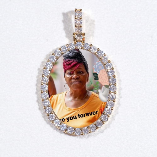 3D Oval Custom Picture Pendant