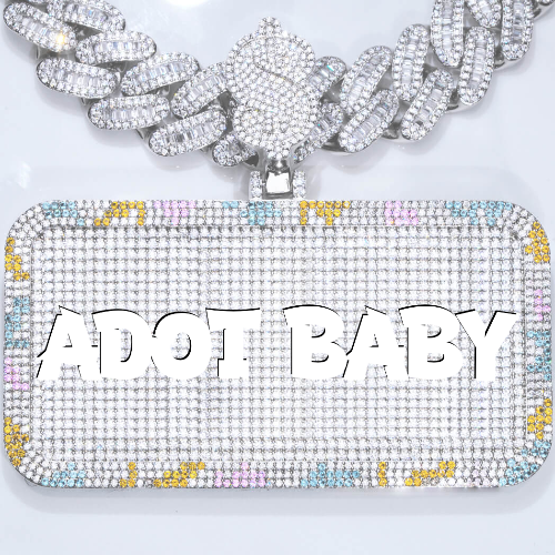 CUSTOM LETTER NECKLACE 3D COLORFUL SQUARE