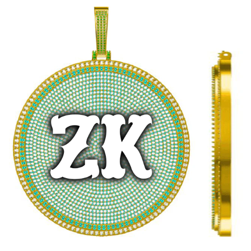 CUSTOM LETTER NECKLACE 3D BIG DISC