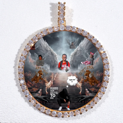 LARGE 3D CIRCLE CUSTOM PICTURE PENDANT