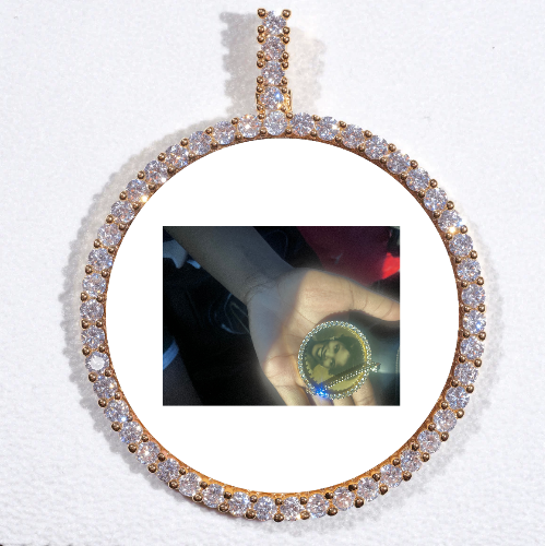 LARGE 3D CIRCLE CUSTOM PICTURE PENDANT