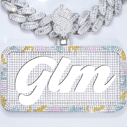 CUSTOM LETTER NECKLACE 3D COLORFUL SQUARE