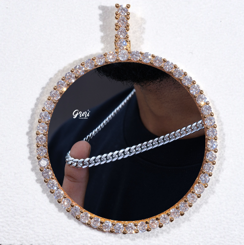 LARGE 3D CIRCLE CUSTOM PICTURE PENDANT