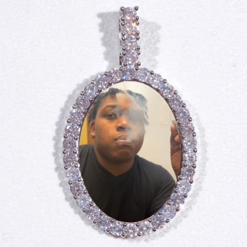 Large 3D Oval Custom Picture Pendant