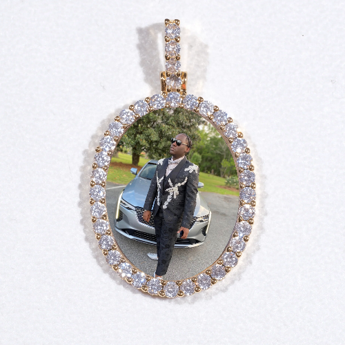 3D Oval Custom Picture Pendant