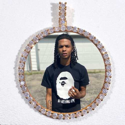 LARGE 3D CIRCLE CUSTOM PICTURE PENDANT