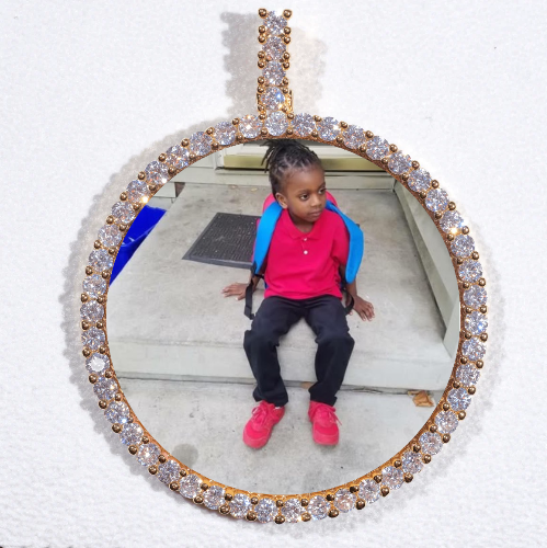 LARGE 3D CIRCLE CUSTOM PICTURE PENDANT