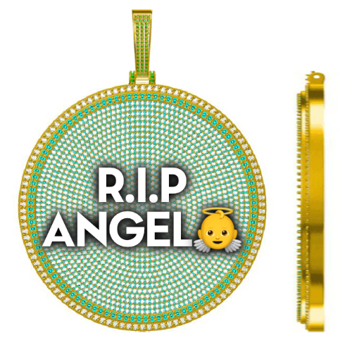 CUSTOM LETTER NECKLACE 3D BIG DISC