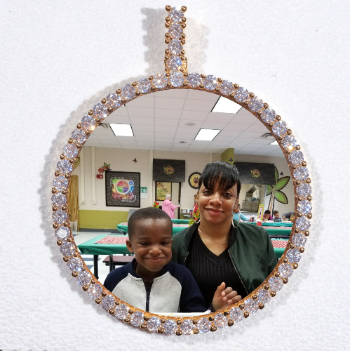 LARGE 3D CIRCLE CUSTOM PICTURE PENDANT