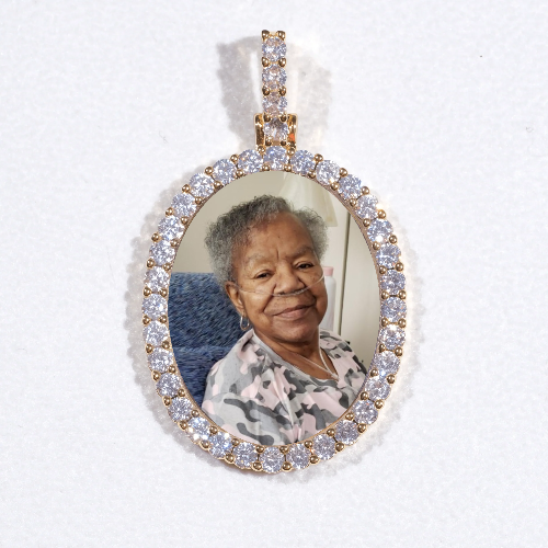 3D Oval Custom Picture Pendant