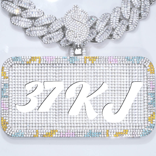 CUSTOM LETTER NECKLACE 3D COLORFUL SQUARE