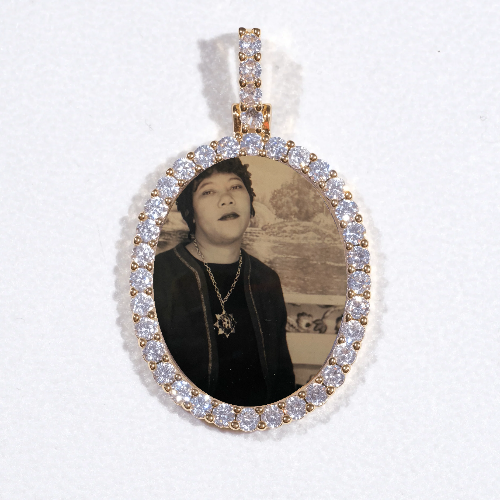 3D Oval Custom Picture Pendant