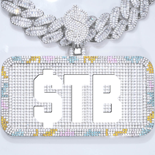 CUSTOM LETTER NECKLACE 3D COLORFUL SQUARE