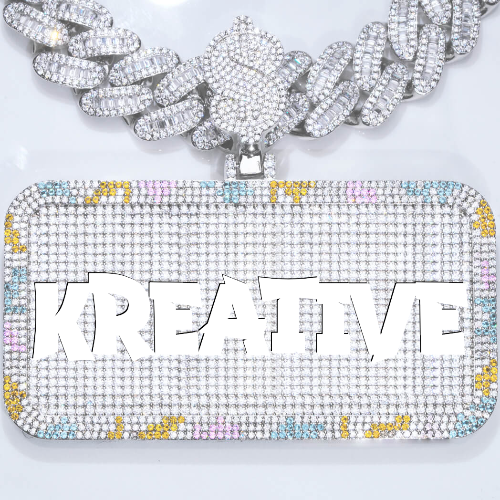 CUSTOM LETTER NECKLACE 3D COLORFUL SQUARE