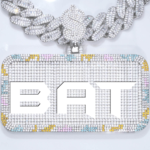 CUSTOM LETTER NECKLACE 3D COLORFUL SQUARE