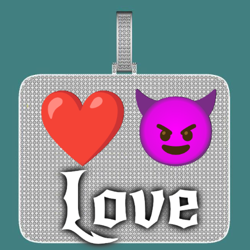 CUSTOM LETTER NECKLACE 3D BIG SQUARE