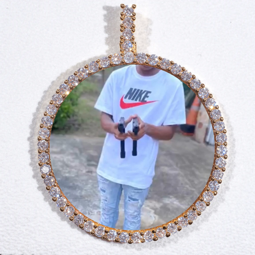 LARGE 3D CIRCLE CUSTOM PICTURE PENDANT