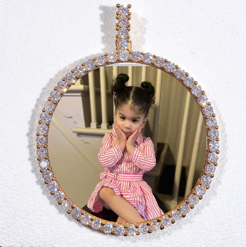 LARGE 3D CIRCLE CUSTOM PICTURE PENDANT