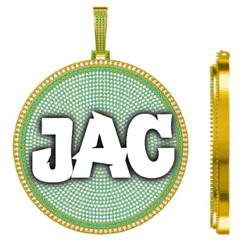 CUSTOM LETTER NECKLACE 3D BIG DISC