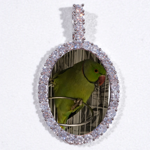Large 3D Oval Custom Picture Pendant