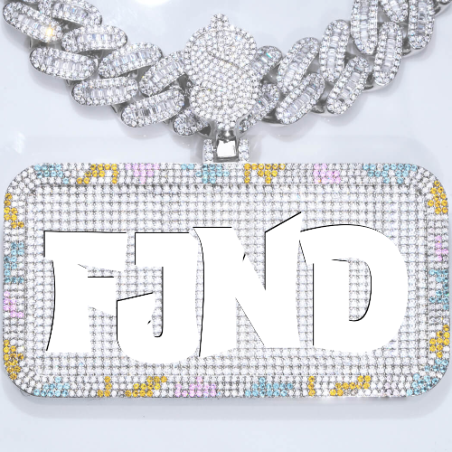 CUSTOM LETTER NECKLACE 3D COLORFUL SQUARE