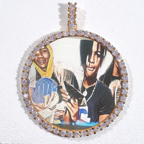 LARGE 3D CIRCLE CUSTOM PICTURE PENDANT