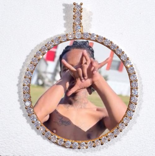 LARGE 3D CIRCLE CUSTOM PICTURE PENDANT