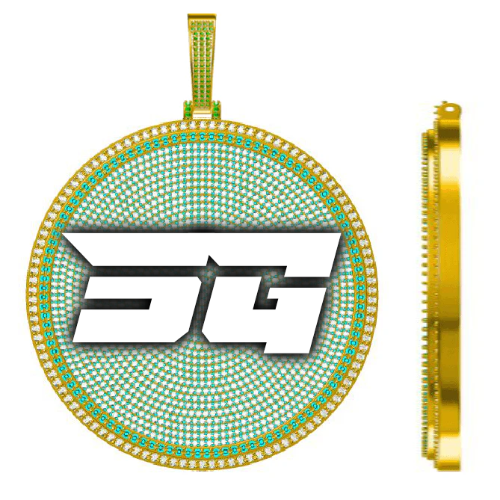 CUSTOM LETTER NECKLACE 3D BIG DISC