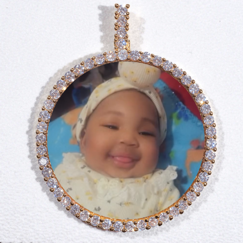 LARGE 3D CIRCLE CUSTOM PICTURE PENDANT