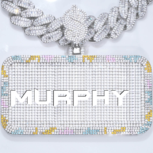 CUSTOM LETTER NECKLACE 3D COLORFUL SQUARE