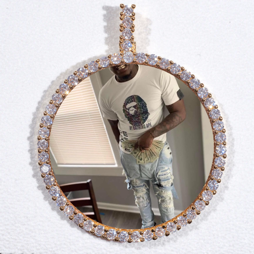 LARGE 3D CIRCLE CUSTOM PICTURE PENDANT