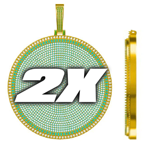 CUSTOM LETTER NECKLACE 3D BIG DISC