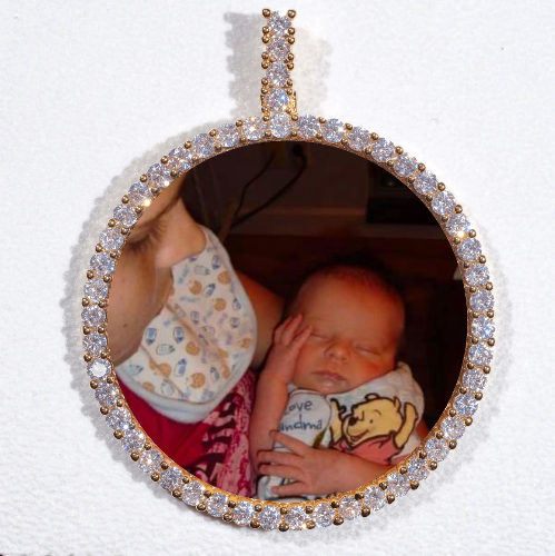 LARGE 3D CIRCLE CUSTOM PICTURE PENDANT
