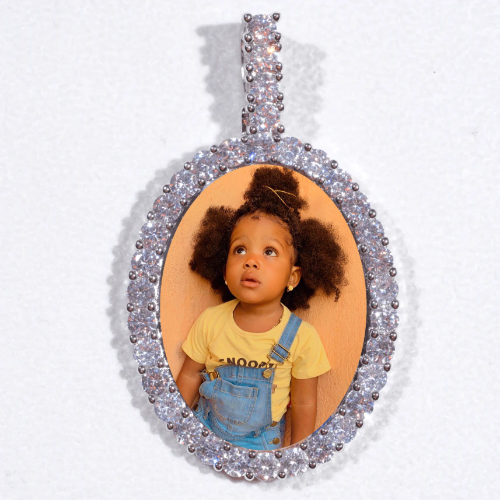 Large 3D Oval Custom Picture Pendant