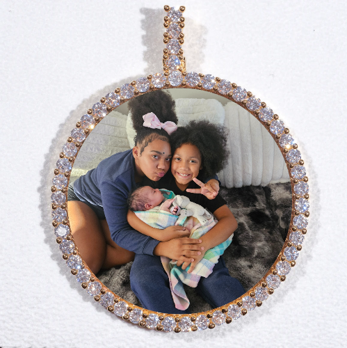 LARGE 3D CIRCLE CUSTOM PICTURE PENDANT