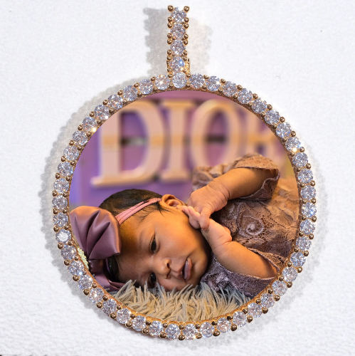 LARGE 3D CIRCLE CUSTOM PICTURE PENDANT