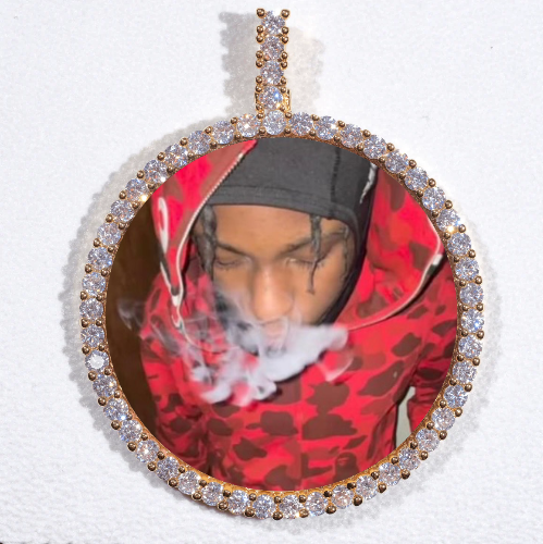 LARGE 3D CIRCLE CUSTOM PICTURE PENDANT