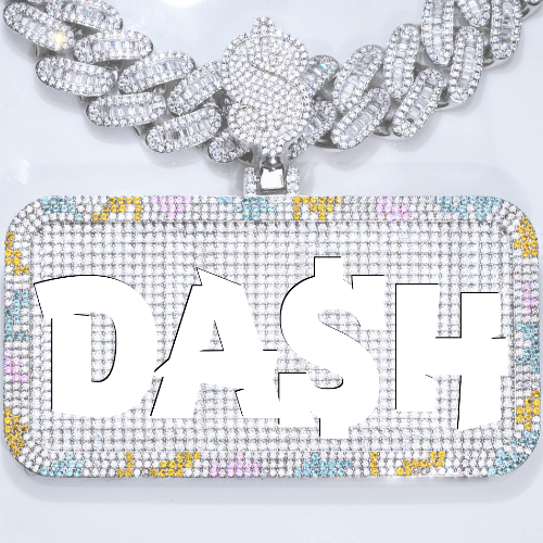 CUSTOM LETTER NECKLACE 3D COLORFUL SQUARE