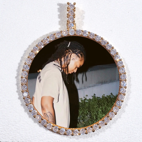 LARGE 3D CIRCLE CUSTOM PICTURE PENDANT