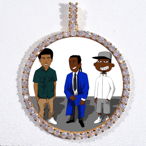 LARGE 3D CIRCLE CUSTOM PICTURE PENDANT
