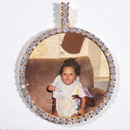 LARGE 3D CIRCLE CUSTOM PICTURE PENDANT
