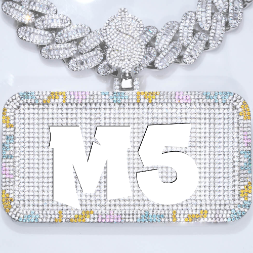CUSTOM LETTER NECKLACE 3D COLORFUL SQUARE