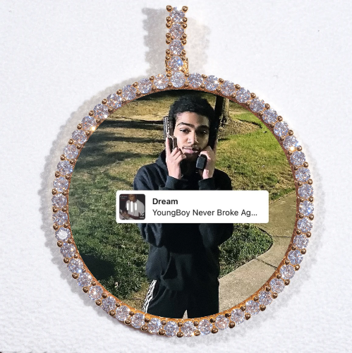LARGE 3D CIRCLE CUSTOM PICTURE PENDANT