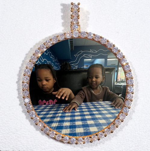 LARGE 3D CIRCLE CUSTOM PICTURE PENDANT