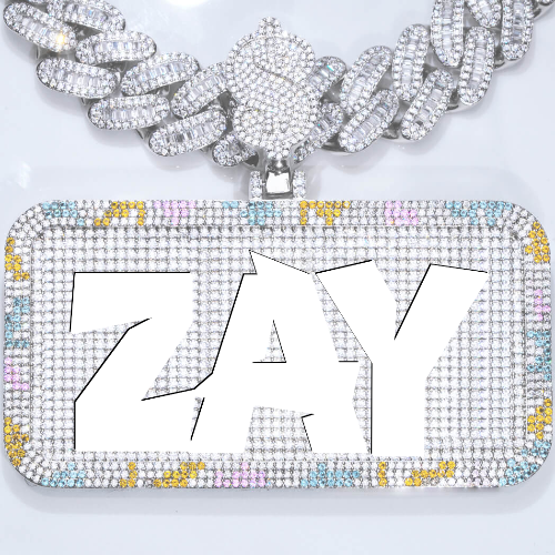 CUSTOM LETTER NECKLACE 3D COLORFUL SQUARE