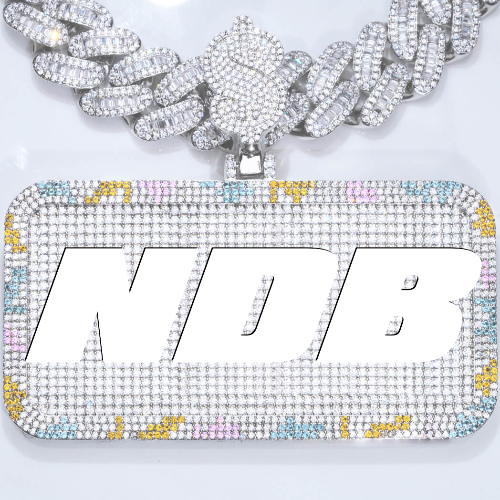 CUSTOM LETTER NECKLACE 3D COLORFUL SQUARE
