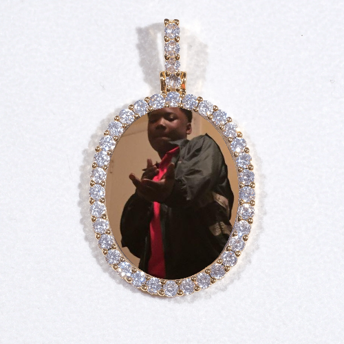 3D Oval Custom Picture Pendant
